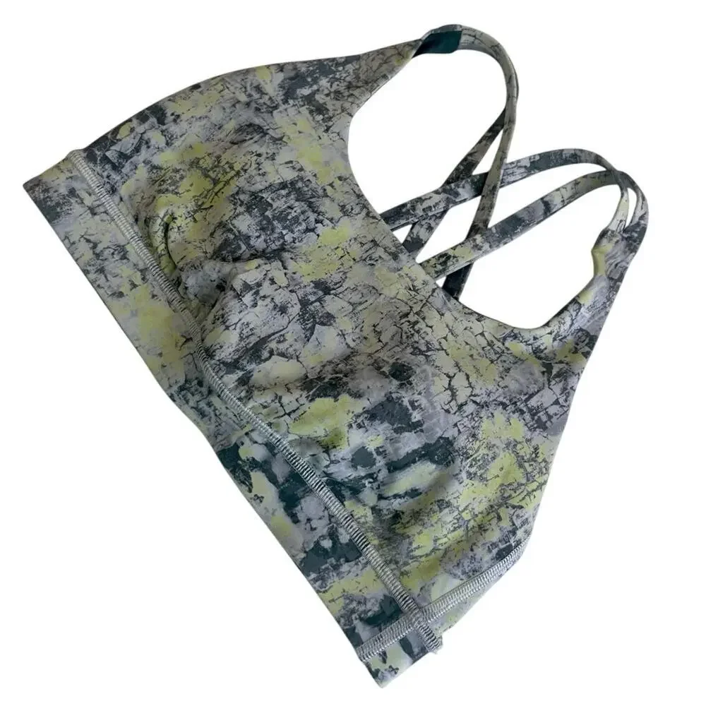 Lululemon Energy Sport Bra Strappy back wicking Padded Sz 4 Athleisure Yoga Gym - Picture 5 of 13